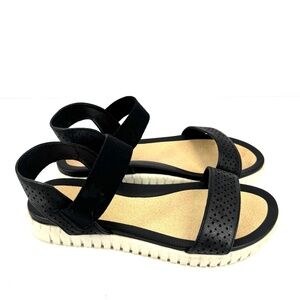 MIA Amore Open Toe Sandals Women's 10 Black Ankle Strap Comfort